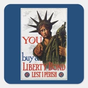 Sie kaufen eine Liberty-Anleihe Quadratischer Aufkleber