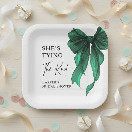 Sie knüpft den grünen Knoten - Brautparty Pappteller