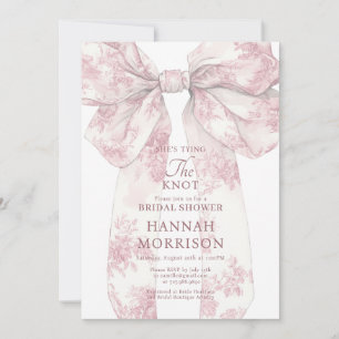 Sie knüpft den Knoten Blush Toile Schleife Brautpa Einladung