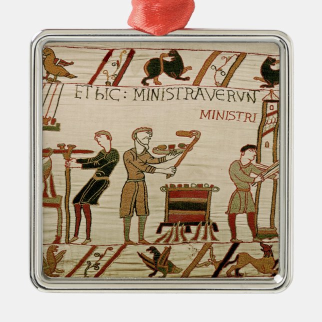 Sie kochen das Fleisch Silbernes Ornament (Vorne)
