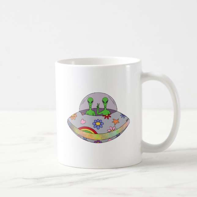 Sie kommen in Friedens-UFO Kaffeetasse (Rechts)
