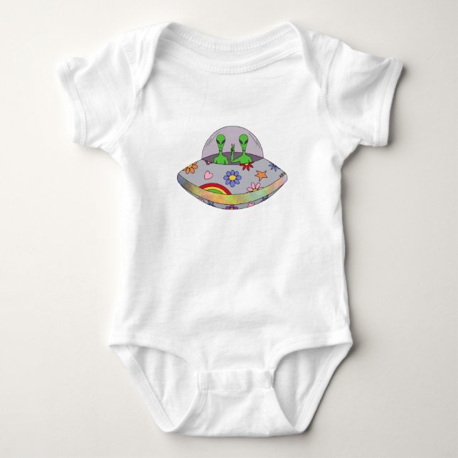 Sie kommen in Peace UFO Baby Strampler (Vorderseite)
