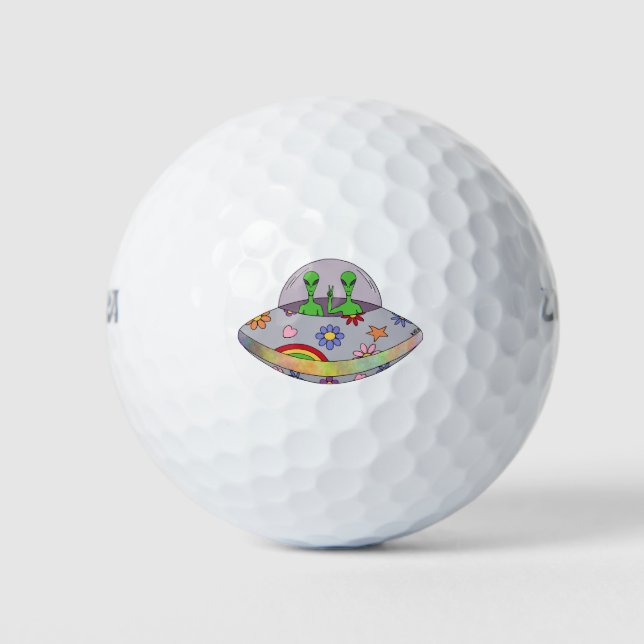 Sie kommen in Peace UFO Golfball (Vorderseite)