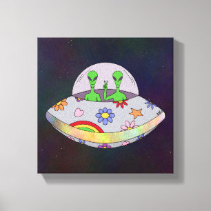 Sie kommen in Peace UFO Leinwanddruck