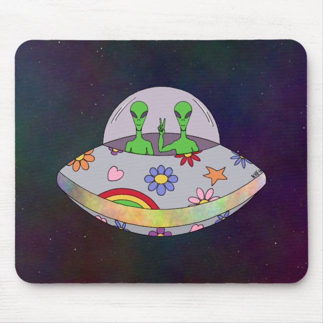 Sie kommen in Peace UFO Mousepad (Vorne)
