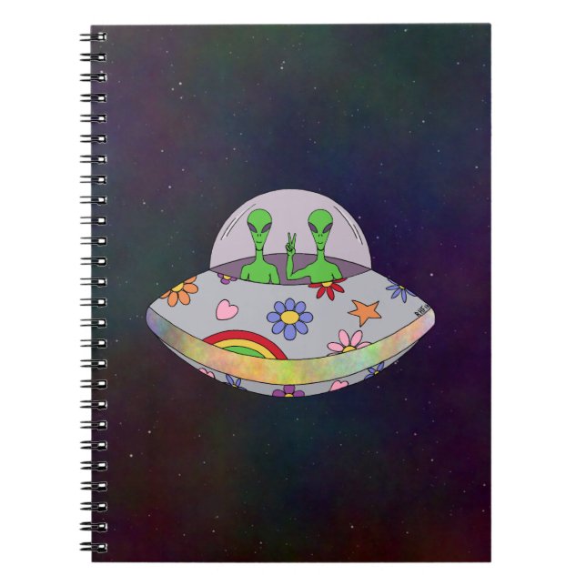 Sie kommen in Peace UFO Notizblock (Vorderseite)