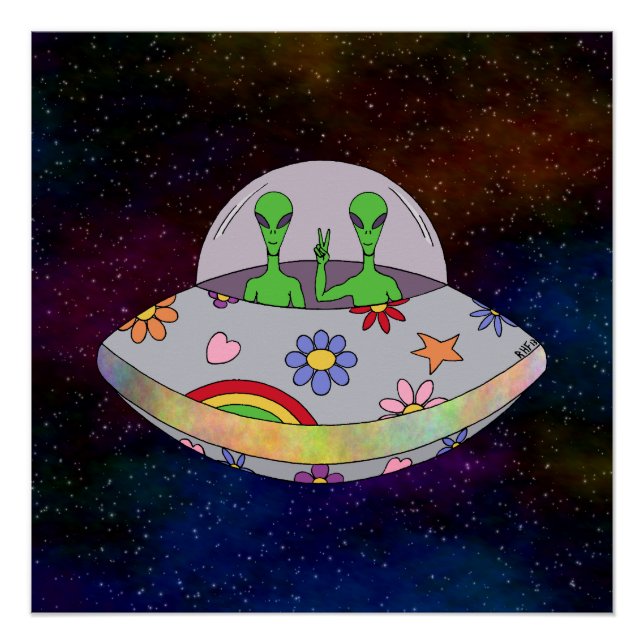 Sie kommen in Peace UFO Poster (Vorderseite)