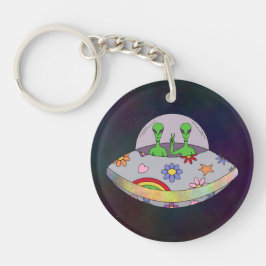 Sie kommen in Peace UFO Schlüsselanhänger