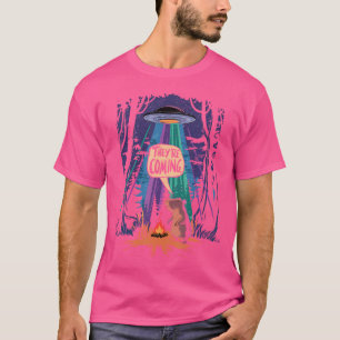 Sie Kommen Lustige Capybara-Ufo-Alien-Camping-Sch T-Shirt