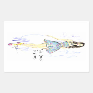 Sie kommt in Farben Rechteckiger Aufkleber