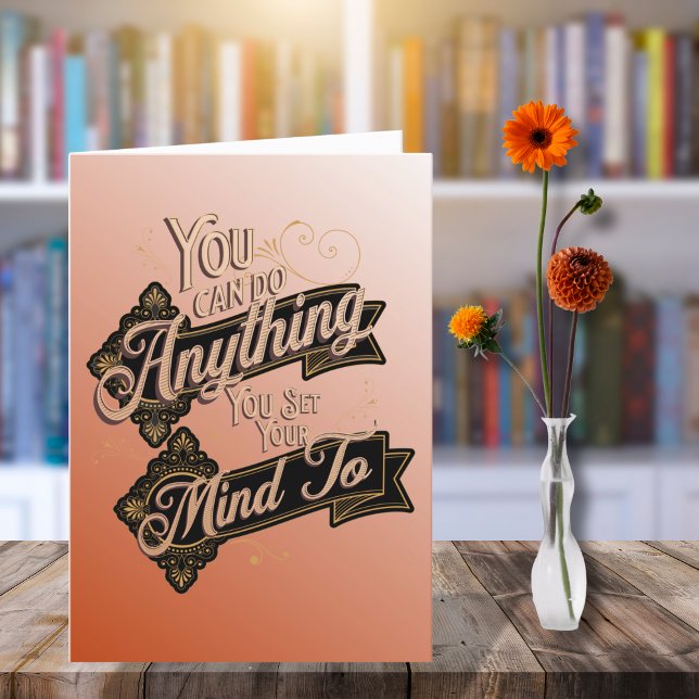 Sie können alles Zitat Terracotta Rosa tun Karte (Von Creator hochgeladen)