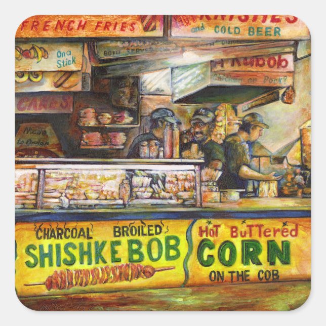 Sie können damit nicht mithalten quadratischer aufkleber (Vorderseite)