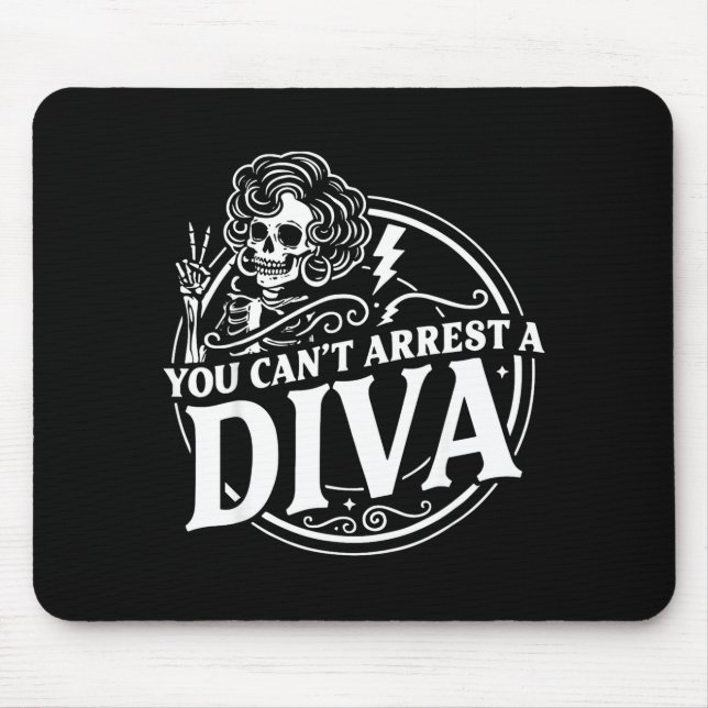 Sie können Diva Sy Skelett Friedenszeichen Goth G  Mousepad (Vorne)
