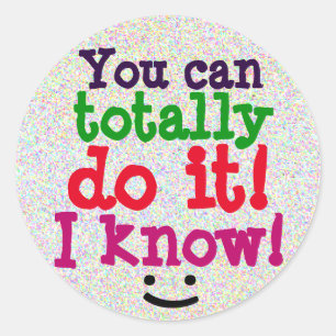 Sie können es ganz tun Adortable Zitat Runder Aufkleber