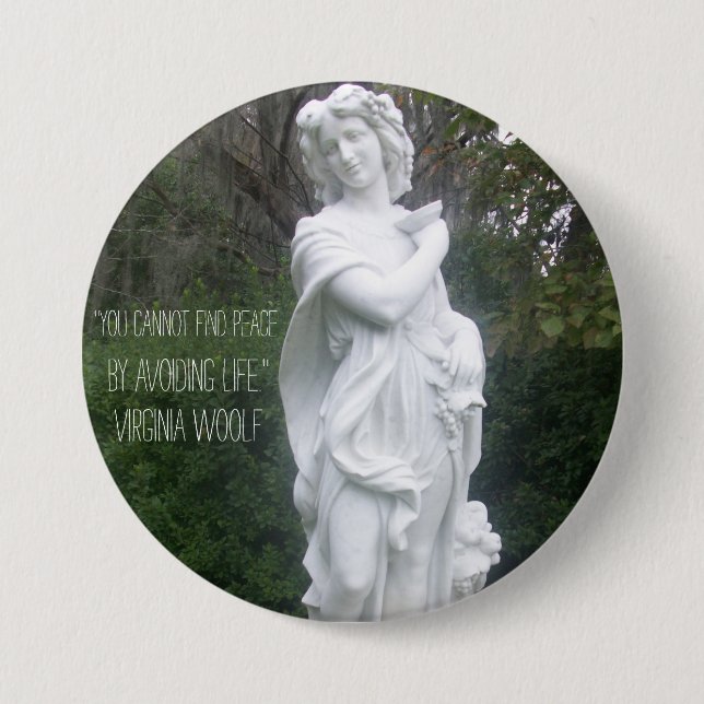 "Sie können Frieden nicht finden…" Virginia Woolf Button (Vorderseite)