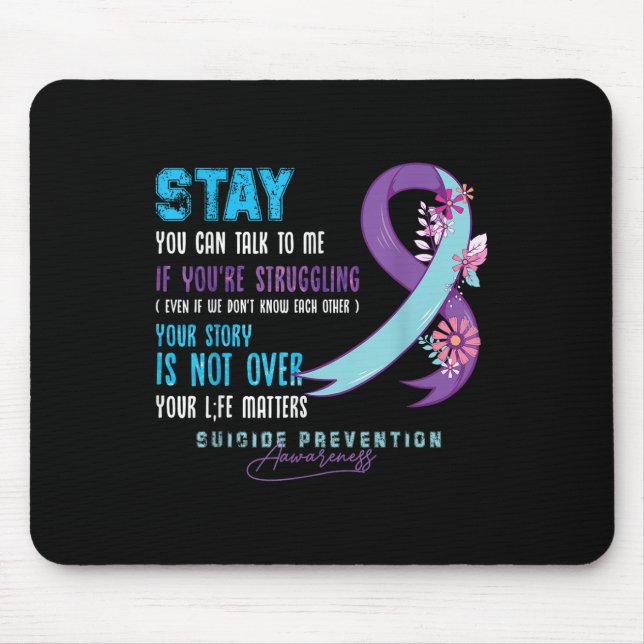 Sie können mit mir über Suizidpräventionsbewusstse Mousepad (Vorne)