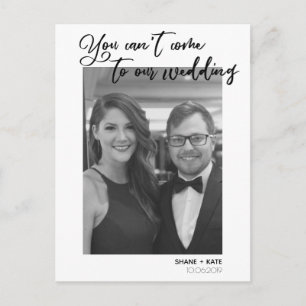 Sie können nicht zu unserem Hochzeitsankündigungsf Postkarte