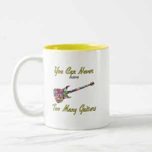 Sie können nie zu viele Gitarren haben - farbenfro Zweifarbige Tasse