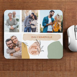 Sie können positive Bestätigung 4 Foto Collage Mousepad