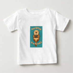 Sie können sich in Bildern Niedlichen Meer Otter m Baby T-shirt