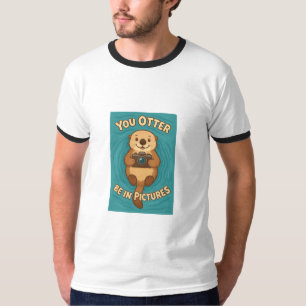 Sie können sich in Bildern Niedlichen Meer Otter m T-Shirt