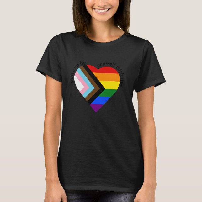 Sie können sich mit meiner LGBTQ Regenbogenflagge  T-Shirt (Vorderseite)