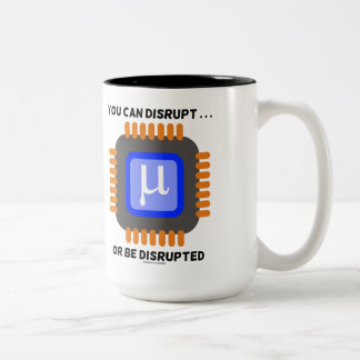 Sie können unterbrechen ... Oder Sie sind vom Mikr Zweifarbige Tasse