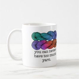 Sie können zu viel Garn-lustiges Stricken nie Kaffeetasse