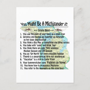 Sie könnten ein Michigander sein, wenn Postkarte