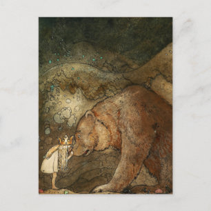 „Sie küsste den Bären“ von John Bauer Postkarte