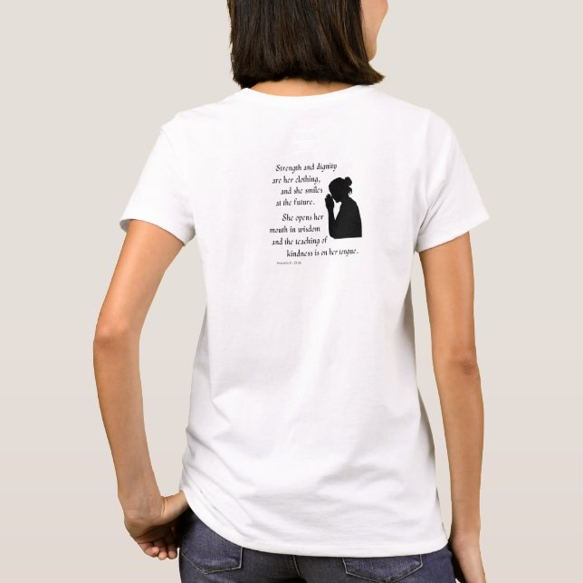 Sie lächelt über die Zukunft T-Shirt (Rückseite)