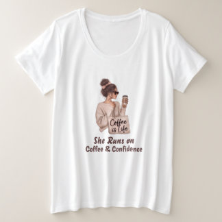 Sie läuft mit Kaffee-Vertrauen T-Shirt