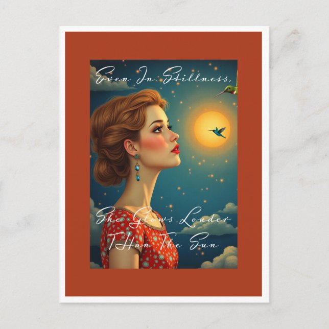 Sie leuchtet lauter als die Sonne Postkarte (Vorderseite)