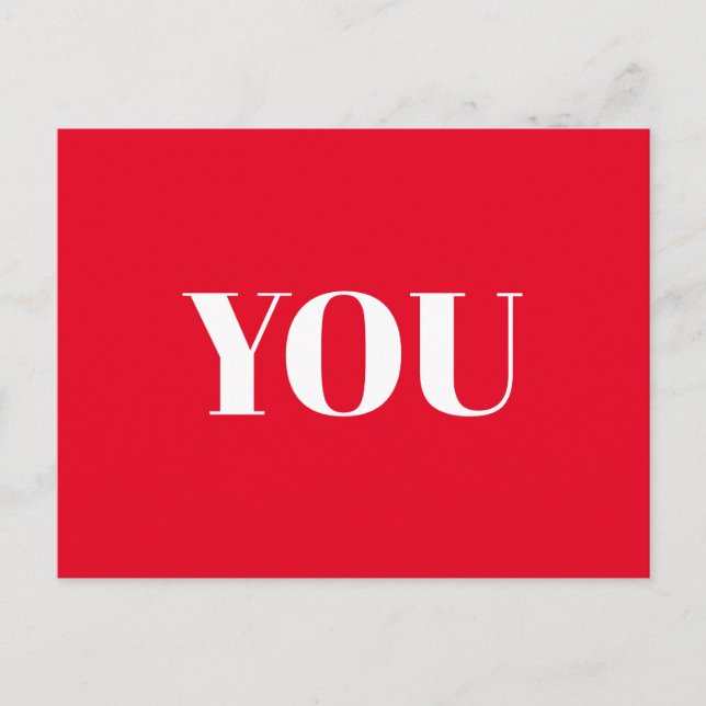 Sie, Liebe, glücklicher Valentinstag, rot Postkarte (Vorderseite)