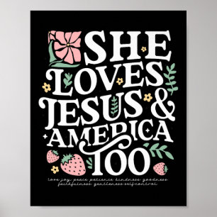 Sie Liebe Jesus & Amerika Christlich 4. Juli S Poster