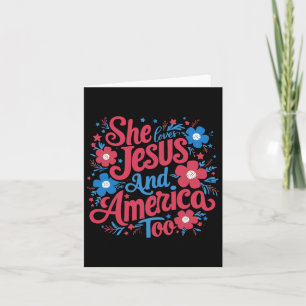 Sie Liebe Jesus und Amerika zu Frauen 4. Juli Karte