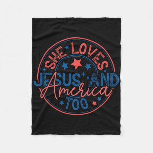 Sie Liebe Jesus und Amerika zu Gott Christlichen 4 Fleecedecke