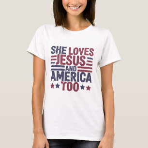 Sie Liebe Jesus und Amerika zu Shirt   Faith T-Shi