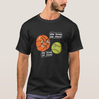 Sie Liebe Me Mehr Basketballkorb T-Shirt