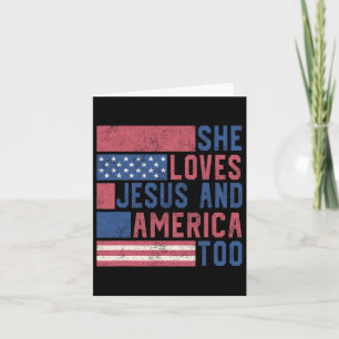 Sie Lieben Jesus und Amerika zu 4. Juli Patrio Karte