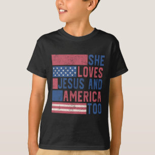 Sie Lieben Jesus und Amerika zu 4. Juli Patrio T-Shirt