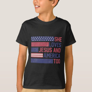 Sie Lieben Jesus und Amerika zu 4. Juli Patrio T-Shirt