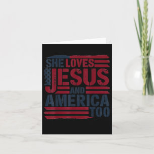 Sie Lieben Jesus und Amerika zu Christlich Retro 4 Karte
