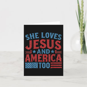 Sie Lieben Jesus und Amerika zu Christlich Retro 4 Karte