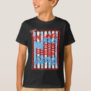 Sie liebt Jesus und Amerika auch christlicher 4. J T-Shirt