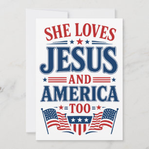 Sie liebt Jesus und Amerika auch Einladung