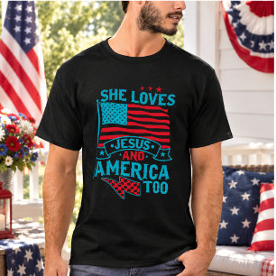 Sie liebt Jesus und Amerika auch T-Shirt