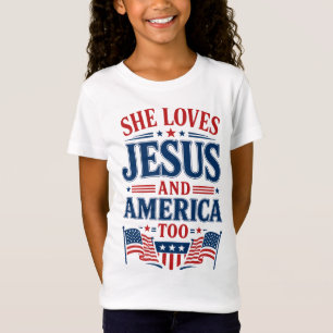 Sie liebt Jesus und Amerika auch T-Shirt