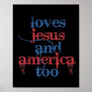 Sie liebt Jesus und Amerika zu Retro 4. Juli Poster