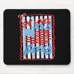 Sie liebt Jesus und Amerika zu sehr Christlicher 4 Mousepad